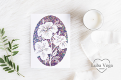 Hibiscus postcard laser cut / Laser Cut Hibiscus Wedding Product Image 1