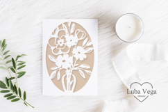 Birthday greeting card paper cut / Paper cut card svg Product Image 1