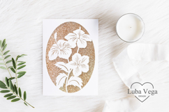 Hibiscus postcard laser cut / Laser Cut Hibiscus Wedding Product Image 1
