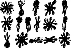 16 Cartoon Ink Splat Spatter Clipart SVG PNG Illustrations Product Image 2