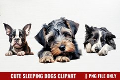 Cute Sleeping Dogs Clipart Product Image 1