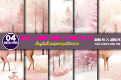 Gold and Pink Christmas Backgrounds PNG Product Image 1