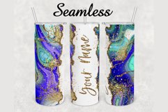 Blue Print Glitter Marble 20 oz sublimation design tumbler Product Image 1
