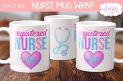 Registered Nurse Mug Wrap for Sublimation | Nurse mug PNG Product Image 2