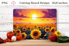 Sunflowers Cutting Board, Kitchen Cutting Board Sublimation Product Image 1