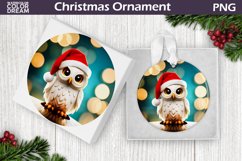 Cute White Owl Christmas Ornament | Christmas Ornament PNG Product Image 1
