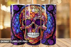 Stained Glass Halloween Skull | Skull 20 oz Skinny Tumbler Product Image 1