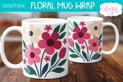 Spring floral mug wraps sublimation PNG, whimsical mug png Product Image 3
