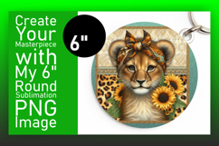 Artistic Keychain Round Design PNG , Cute Animals Product Image 1