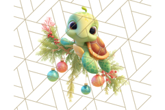 3D Under the Sea Christmas Clipart, Ocean Christmas PNG Product Image 4