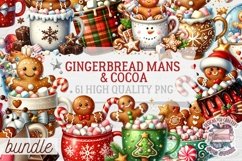 Christmas Gingerbread Mans bundle 61 PNG Sublimation Coffee Product Image 1