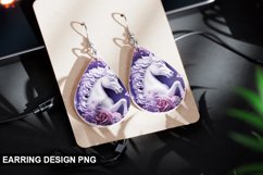 3D Unicorn Earrings Teardrop Sublimation - Unicorn Earrings Product Image 1