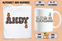 Vintage Toys Alphabet and Numbers PNG 300 DPI Product Image 6