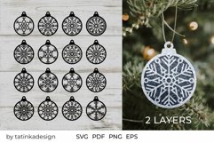 Christmas balls snowflakes, Snowflake ornament SVG Product Image 1