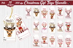 Christmas Gift Tags Bundle | Christmas Deer sublimation Product Image 1