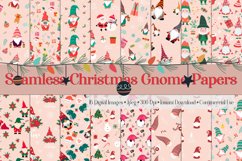 16 Seamless Christmas Gnomes Digital Papers Product Image 1