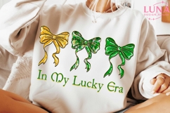 In My Lucky Era Png, Glitter Shamrock Coquette Png, Patrick Product Image 2