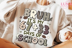 6733 Days Of School Bruh PNG: Funny Camo Six Seven Meme Png Product Image 2