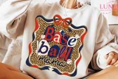 Baseball Mama PNG, Sports Mom Shirt Design, Baseball Bow Product Image 2
