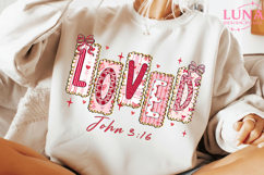 Loved John 3:16 png, Preppy Valentine Png, Loved valentine Product Image 6