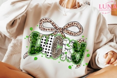 Retro Leopard Lucky PNG, Leopard Shamrock Letters PNG Product Image 1