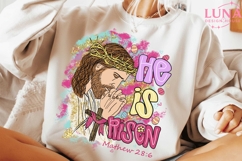 Coquette Brush Stroke Jesus Png, He Is Risen Png, Easter Product Image 2