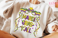 Brushstroke Mardi Gras PNG, Fleur De Lis Coquette PNG Product Image 2