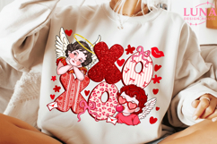 Cupid XOXO Valentine Png, Preppy Valentines Day Png Product Image 3