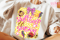 Softball Bow Png, Game Day Softball PNG, Floral Softball Bow Product Image 2