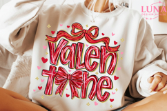 Preppy Valentine PNG, Pink Red Heart Coquette Design Product Image 1