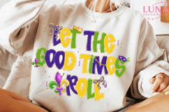 Let The Good Times Roll png, Mardi Gras Bow Fleur De Lis Png Product Image 2