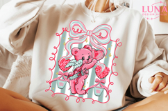 Preppy Valentine Teddy Bear PNG, Preppy Bear Cute Teddy Bear Product Image 2