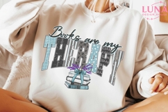 Book Are My Therapy Png, Flower Book Png, Book Png Design Product Image 3