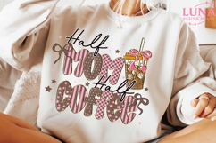 Half Mom Half Coffee Png, Retro Checkered Mama Png, Coffee Product Image 2