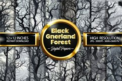 Black Gnerland Forest Digital Papers, Scary Pattern Product Image 1