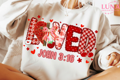 Loved John 3:16 png, Preppy Valentine Png, loved png, Christ Product Image 2