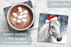Christmas horse square coaster| Coaster sublimation| Bundle Product Image 7