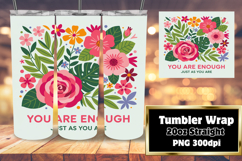 LIVELY 20oz Tumbler Wrap Design , Flower Quote Product Image 1