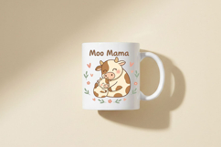 Moo Mama Png, Cow Mom Png Design, Cute Cow Calf Sublimation Product Image 4