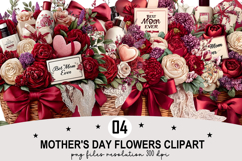 Whimsical Mother's Day Flowers Clipart png Watercolor png Product Image 1