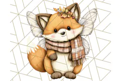 Fall Fairy Animal Clipart PNG, Woodland Creatures With Wings Product Image 4