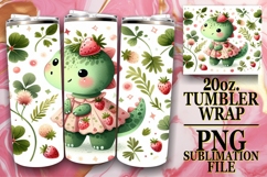 Bright Reflections 20oz tumbler wrap, Cute Dino Product Image 1