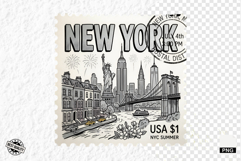 Summer Travel Postage Stamps PNG Clipart Product Image 1