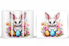 Bunny Easter Tumbler Design. Cute Bunny Tumbler Wrap Product Image 2