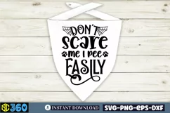 Don't scare me i pee easily SVG, Halloween Dog Bandana SVG Product Image 3