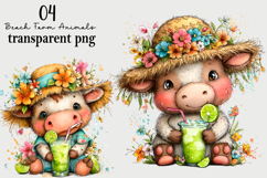 Beach Farm Animals PNG Clipart Watercolor PNG Product Image 1