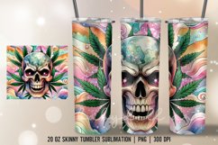 Skull Canabis Colorful Tumbler Wrap | tumbler sublimation Product Image 2