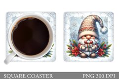Christmas Gnome Coaster Design. Christmas Gnome Sublimation Product Image 1