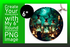 Dynamic Keychain Circle Design PNG , Horror Halloween Product Image 1