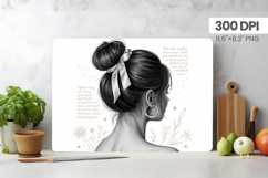 Afro Girl/Woman Melanin braided hair Cutting Board PNG Desig Product Image 1